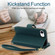 iPhone 16e / 17e YM016 Rhombic Zipper Card Wallet Leather Phone Case with Lanyard - Green