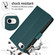 iPhone 16e / 17e YM016 Rhombic Zipper Card Wallet Leather Phone Case with Lanyard - Green