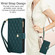 iPhone 16e / 17e YM016 Rhombic Zipper Card Wallet Leather Phone Case with Lanyard - Green