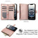 iPhone 16e / 17e YM016 Rhombic Zipper Card Wallet Leather Phone Case with Lanyard - Rose Gold