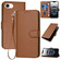 iPhone 16e / 17e YX0070 Carbon Fiber Buckle Leather Phone Case with Lanyard - Coffee