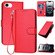 iPhone 16e / 17e YX0070 Carbon Fiber Buckle Leather Phone Case with Lanyard - Red