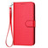 iPhone 16e / 17e YX0070 Carbon Fiber Buckle Leather Phone Case with Lanyard - Red