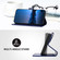 iPhone 16e / 17e YX0070 Carbon Fiber Buckle Leather Phone Case with Lanyard - Royal Blue