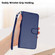 iPhone 16e / 17e YX0070 Carbon Fiber Buckle Leather Phone Case with Lanyard - Royal Blue