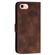 iPhone 16e / 17e YX0080 Grid Butterfly Embossed Pattern Flip Leather Phone Case with Lanyard - Coffee