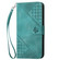 iPhone 16e / 17e YX0080 Grid Butterfly Embossed Pattern Flip Leather Phone Case with Lanyard - Light Blue