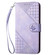 iPhone 16e / 17e YX0080 Grid Butterfly Embossed Pattern Flip Leather Phone Case with Lanyard - Light Purple