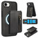 iPhone 16e / 17e Zipper Wallet Split MagSafe Leather Back Phone Case - Black