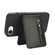 iPhone 16e / 17e Zipper Wallet Split MagSafe Leather Back Phone Case - Black
