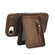 iPhone 16e / 17e Zipper Wallet Split MagSafe Leather Back Phone Case - Brown
