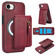 iPhone 16e / 17e Zipper Wallet Split MagSafe Leather Back Phone Case - Red