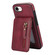 iPhone 16e / 17e Zipper Wallet Split MagSafe Leather Back Phone Case - Red