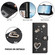 iPhone 16e / 17e ZS01 Double-Layer Heart Floral Vegan Leather Phone Case with Wrist Strap - Black