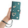 iPhone 16e / 17e ZS01 Double-Layer Heart Floral Vegan Leather Phone Case with Wrist Strap - Dark Green