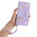 iPhone 16e / 17e ZS01 Double-Layer Heart Floral Vegan Leather Phone Case with Wrist Strap - Light Purple