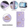 iPhone 16e / 17e ZS01 Double-Layer Heart Floral Vegan Leather Phone Case with Wrist Strap - Light Purple