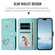 iPhone 16e / 17e ZS01 Double-Layer Heart Floral Vegan Leather Phone Case with Wrist Strap - Mint Green