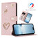 iPhone 16e / 17e ZS01 Double-Layer Heart Floral Vegan Leather Phone Case with Wrist Strap - Pink