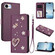 iPhone 16e / 17e ZS01 Double-Layer Heart Floral Vegan Leather Phone Case with Wrist Strap - Violet