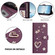 iPhone 16e / 17e ZS01 Double-Layer Heart Floral Vegan Leather Phone Case with Wrist Strap - Violet