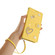 iPhone 16e / 17e ZS01 Double-Layer Heart Floral Vegan Leather Phone Case with Wrist Strap - Yellow