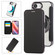 iPhone 16e / 17e Ultra-thin Magnetic Plating Vegan Leather Phone Case - Black