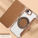iPhone 16e / 17e Ultra-thin Magnetic Plating Vegan Leather Phone Case - Brown