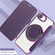 iPhone 16e / 17e Ultra-thin Magnetic Plating Vegan Leather Phone Case - Purple