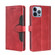 iPhone 14 Pro Max Skin Feel Magnetic Buckle Leather Phone Case  - Red