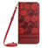 iPhone 14 Pro Max Crossbody Football Texture Magnetic PU Phone Case  - Red