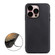 iPhone 14 Pro Max Lambskin Texture Genuine Leather Phone Case  - Black