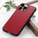 iPhone 14 Pro Max Litchi Texture Genuine Leather Phone Case  - Red
