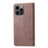 iPhone 14 Pro Max Calf Texture Double Fold Clasp Horizontal Flip Leather Case  - Brown