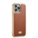 iPhone 14 Pro Max Fierre Shann Snake Texture Electroplating PU Phone Case - Brown