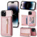 iPhone 14 Pro Max Zipper Card Holder Phone Case  - Rose Gold