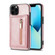 iPhone 14 Pro Max Zipper Card Holder Phone Case  - Rose Gold