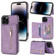 iPhone 14 Pro Max Zipper Card Holder Phone Case  - Purple