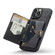 iPhone 14 Pro Max JEEHOOD Retro Magnetic Detachable Leather Phone Case  - Black