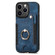 iPhone 14 Pro Max Retro Skin-feel Ring Multi-card Wallet Phone Case - Blue