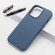 iPhone 14 Pro Max Lamb Grain PU Back Cover Phone Case - Navy Blue