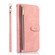 iPhone 14 Pro Max Dream 9-Card Wallet Zipper Bag Leather Phone Case - Pink