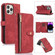 iPhone 14 Pro Max Dream 9-Card Wallet Zipper Bag Leather Phone Case - Red