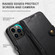 Suteni Calf Texture Buckle Wallet Leather Phone Case iPhone 14 Pro Max - Black