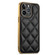 iPhone 14 Pro Max Suteni Electroplated Big Diamond Grid Leather Soft TPU Phone Case - Black