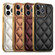 iPhone 14 Pro Max Suteni Electroplated Big Diamond Grid Leather Soft TPU Phone Case - Black