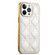 iPhone 14 Pro Max Suteni Electroplated Rattan Grid Leather Soft TPU Phone Case - White