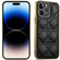 iPhone 14 Pro Max Suteni Electroplated Rattan Grid Leather Soft TPU Phone Case - Black
