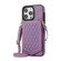 iPhone 14 Pro Max Rhombic Texture RFID Phone Case with Lanyard & Mirror - Purple