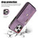 iPhone 14 Pro Max Zipper RFID Card Slot Phone Case with Short Lanyard - Purple